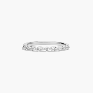 Elegante anillo de diamantes de moissanita de inspiración vintage, piedras con forma de marquesa de corte dorado de 10K, estilo bonito para regalo de fiesta de boda para mujer - Product Image 5