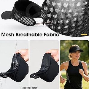 หมวกกันแดดโพลีเอสเตอร์ 100% น้ำหนักเบา สำหรับกีฬากลางแจ้ง ขายส่ง หมวกกันแดดโพลีเอสเตอร์สำหรับฤดูร้อน - Product Image 5