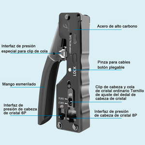 Pinza Crimpatrice in Acciaio per Connettori Modulari di Rete CAT5 CAT6 CAT7, Strumento per Spellare Cavi - Product Image 2