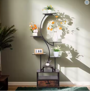 Présentoir géant personnalisé en usine de luxe en métal Vente en gros de fleurs d'intérieur décoratives pour plantes orientales - Product Image 3