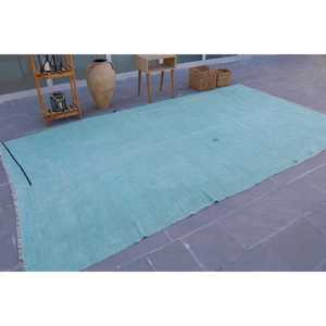 Alfombra Turca Vintage de 6.4x11.6 pies, Alfombra Azul Camuflaje - Product Image 2