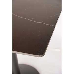Tavolo da Ristorante in Pietra Sinterizzata Nera con Finitura Simil-Marmo e Base Accattivante - Product Image 2