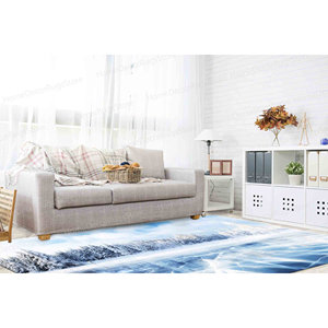Tapis imprimé vue forestière : Scenery vert luxuriant pour la décoration intérieure, tapis gobelin - Product Image 4