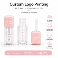 Gloss à lèvres de luxe à paroi épaisse, marque privée, logo personnalisé, applicateur jumbo, huile à lèvres hydratante végane, fabricant de maquillage OEM