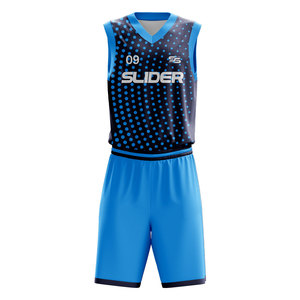ชุดบาสเก็ตบอลชุดทีมพิมพ์ซับลิเมชันสั้นผ้าโพลีเอสเตอร์ระบายอากาศได้ดีโลโก้ตามสั่ง - Product Image 6
