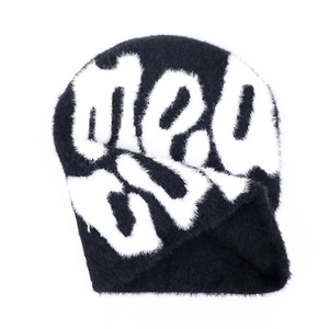 Gorro suave acanalado de mezcla de mohair con gorro de invierno unisex de ajuste elástico cálido para uso al aire libre y uso diario en clima frío - Product Image 6