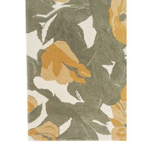 Alfombras de Lana Boho Hechas a Mano Hacienda Green Top-350 con Patrones Florales Rectangulares para el Hogar, Sala de Estar, Entrada, Dormitorio y Pasillo - Product Image 4