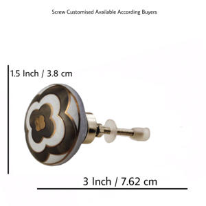 Poignées d'armoire à tiroirs en céramique de luxe marocaines noir/gris/or Design traditionnel pour chambre à coucher cuisine salle de bain meubles faciles - Product Image 3