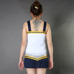 Uniformes de cheerleading personnalisés en polyester, nouveau design, vente en gros, ensembles sans manches pour filles, adultes et enfants, vêtements de sport confortables - Product Image 1