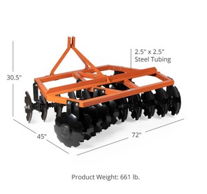Herse à disques crantée de 6 pieds à 3 points de fixation pour équipement agricole - Product Image 6