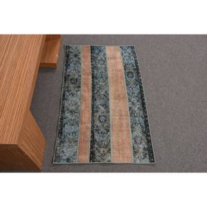 พรมขนสัตว์สีเบจสีฟ้าทันสมัยขนาด2.2 x 3.7ft พรมสี่เหลี่ยมสไตล์ตุรกีทำด้วยมือสำหรับห้องนั่งเล่นห้องโถงตุ๊กตายางพาราความสูง - Product Image 1