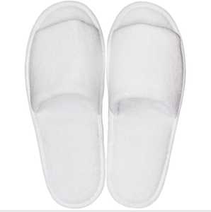 White Comfortable Disposable Closed Toe Home and Hotel Slippers with Custom Embroidered Logo/white Color Comfortable Spa Slipper - Product Image 4