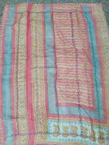 100% algodón Reversible hecho a mano Kantha cosido a mano sostenible Kantha tradicional Vintage hecho a mano Boho Chic Kantha - Product Image 3