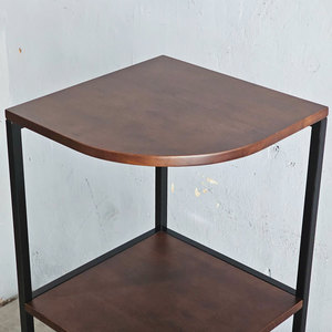 Estante Esquinero en Forma de Abanico de 4 Niveles de Madera de Caucho 40x40x123cm para Sala de Estar KGT68013 - Product Image 3
