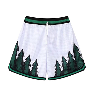 Pantalones cortos deportivos de malla con estampado por sublimación para hombre, tela de malla transpirable con cintura elástica y cordón ajustable, tamaño personalizado - Product Image 3