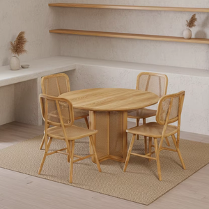 โต๊ะไม้สักจริงโต๊ะในครัวดีไซน์เรียบง่ายสำหรับเฟอร์นิเจอร์ในร่มและเฟอร์นิเจอร์อพาร์ทเมนต์ - Product Image 1