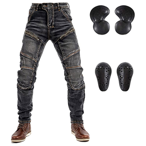 Pantalones vaqueros de motorista con protección blindada de mezclilla para hombre con paneles de estilo acordeón y armadura extraíble transpirable de secado rápido D-Ride Moto - Product Image 2