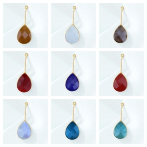 Poire Forme Aqua Calcédoine Gemme À Facettes 8x12 MM Charme DIY Pendentif-Argent 925 Dangle Charm-Bijoux En Gros - Product Image 2