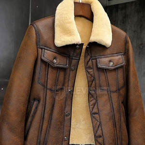 Vestes en peau de mouton pour hommes de haute qualité fabriquées au Pakistan conception personnalisée vêtements d'hiver à capuche taille XS tissu de laine matériel en gros - Product Image 3