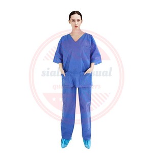 Uniforme d'hôpital de combinaison de gommage médical non tissé \ uniforme d'infirmière chirurgical non tissé de qualité supérieure avec des poches - Product Image 4