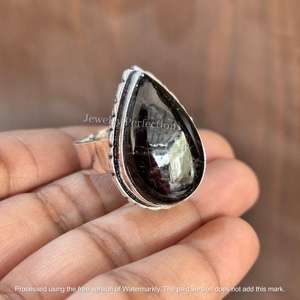 Anillo de Plata de Ley 925 con Turmalina Negra Original, en Forma de Pera, para Mujer, Precio de Fábrica, Joyería de Moda, Regalo - Product Image 4