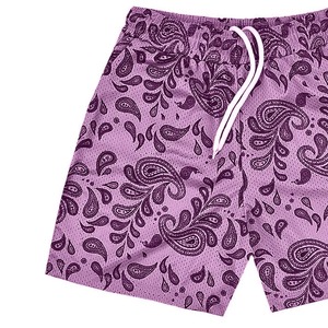 Short de bain pour homme avec logo personnalisé, séchage rapide, respirant, taille élastique, 100% polyester, blanc - Product Image 2