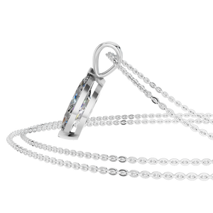 Collier pendentif élégant en chaîne à maillons en or massif 14 carats avec grappe de diamants en moissanite, style tendance pour femmes, directement de l'usine, IGI - Product Image 2
