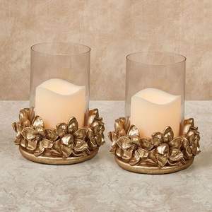 Porte-bougie votif en métal et verre Laef Design, finition dorée, forme ronde, pour la décoration de Noël, de la maison et des mariages - Product Image 4