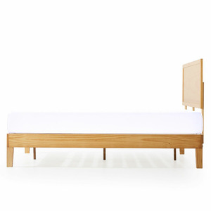 TRIHO THF-1004 Mid-Century Modern Solid Walnut Wood Window-Pane Style Queen Size Platform Bed - Product Image 5