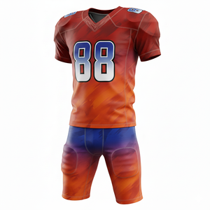 Ensemble de maillot et short de football américain personnalisable, 100% polyester, respirant et grande taille avec position du logo sur le devant - Product Image 2