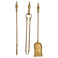 Juegos de fuego decorativos de latón macizo con acabado dorado y herramientas de mango largo diseñadas para una hermosa presentación de chimenea