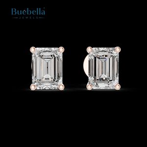 Hop Vente Bijoux en argent sterling 925 plaqué or blanc taille émeraude pour femmes Bijoux classiques - Product Image 5