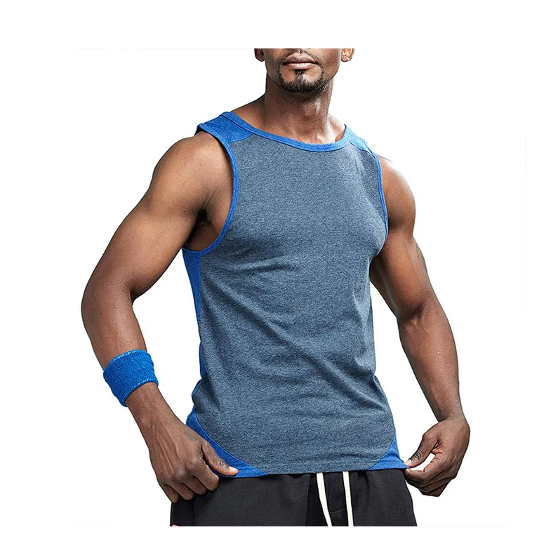 wholesale custom made OEM OEM Custom Print Plus Size Gym Tank Top Oversized Men 100% Cotton Stringer Men's Tank Tops With logo