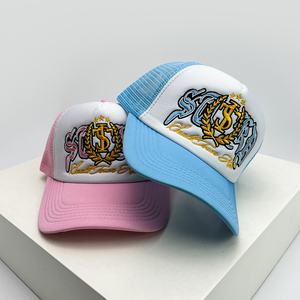 Nueva insignia bordada Unisex letras sombreros de béisbol bloque de Color sombrilla malla transpirable gorras de camionero moda versátil Personal - Product Image 3