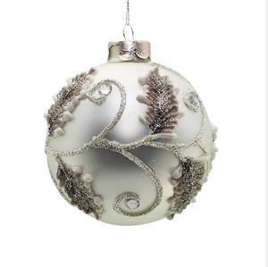 Haut de gamme 80mm Spirale Caret Boule De Verre De Noël Ornement Suspendu 3.15 Pouces Or Flocons De Neige Globe Sphère Décorations De Noël - Product Image 3