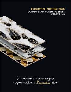 Carreaux muraux numériques en céramique de porcelaine argentée dorée polie de 30x60cm carreaux décoratifs émaillés d'intérieur de concepteur de troisième feu - Product Image 4