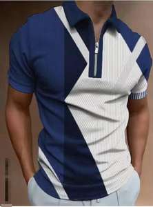 Tela Suave de Mezcla de Algodón |   Polo Casual Elegante de Corte Ajustado, Polo de Manga Corta para Hombre de Alta Calidad - Product Image 2