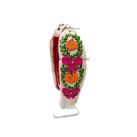 Bandeau de cheveux de luxe fait main pour filles, broderie perlée multicolore à la mode pour Halloween, fantôme effrayant, plus bandeau cornes de diable