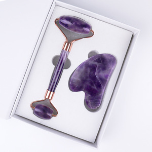 Gmagic Natural Jade Material Facial Jade Lifting Roller and <strong>Gua</strong> <strong>Sha</strong> <strong>Set</strong> Massage Tools Jade Roller <strong>Set</strong> for Massage - Product Image 2