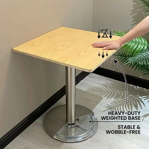 Table de café carrée moderne YUBANG avec piétement en acier inoxydable brossé, plateau en bois de 600 mm, table de bistrot pour <span class=keywords><strong>restaurant</strong></span> - Product Image 6
