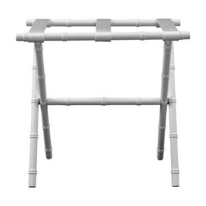 Modern Folding Wood Bamboo-Inspired <b>Luggage</b> Rack Foldable Metal <b>Design</b> for Bedroom Hospital or Living Room - Product Image 2