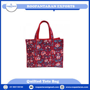 Venta directa de fábrica elegante bolso de mano de lino bloque de mano impreso acolchado de algodón suave bolso de noche acolchado - Product Image 2