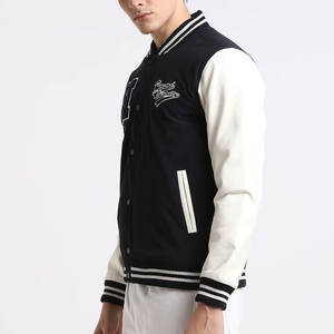 Veste de baseball varsity pour homme, style bouton, look élégant, tenue tendance d'hiver, broderie sur le devant, style lettreman - Product Image 4