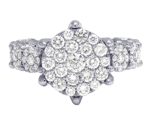 Bague cloutée en diamant classique en argent sterling 925 Design élégant et intemporel pour femme Bague parfaite pour un usage quotidien - Product Image 1