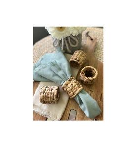 Vente en gros pas cher Anneau de serviette en rotin pour décoration de table avec strass et bling Anneau à boucle pour serviette de table - Product Image 1