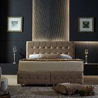 Ensemble de chambre complet Berfa : Lit européen rembourré, matelas, meubles modulaires avec système de levage hydraulique et rangement, emballé roulé