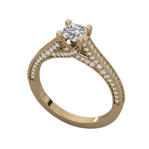 Anillo de Oro de 9K para Mujer con Diamante Solitario Cultivado en Laboratorio, Elegante y Lujoso - Product Image 3