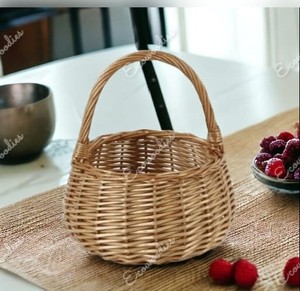 Cestas de mimbre de Pascua Organización del hogar Almacenamiento Cestas de mimbre con asas Cesta de Navidad con regalos Tejidas a mano - Product Image 1