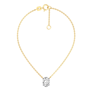 Collar de Cadena de Eslabones de Moda con Diamante de Laboratorio de Alta Calidad de 1 Quilate, Claridad EF, Oro Amarillo de 9k, Oro Sólido, Certificado IGI, para Mujer, para Boda - Product Image 3