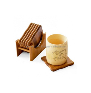 Nuevo posavasos de madera Estilo Premium Mesa de boda de calidad Posavasos de madera decorativos para bebidas Diseño clásico a un precio asequible - Product Image 1